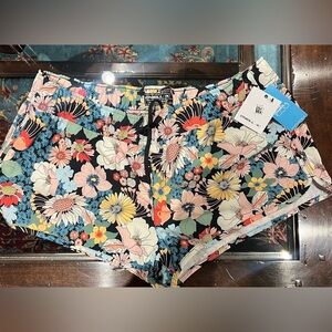 O'Neill Floral Women's Swim Shorts - Black, Red, Blue, Yellow
